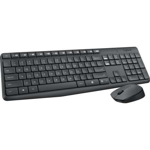 Logitech MK120 Keyboard and Mouse combo - USB wired-High-definition optical tracking Comfortable, quiet typing Durable keys 12 months battery life Spill-resistant design Plug and play USB Smooth cursor control