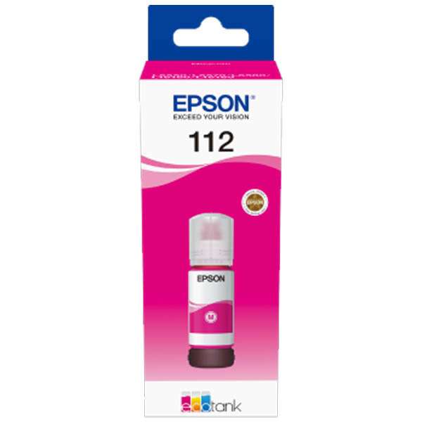 Epson 112 EcoTank Pigment Magenta ink bottle -C13T06C34A-smudge and highlighter-resistant prints,great prints with clear text and vivid colours,produce thousands of pages