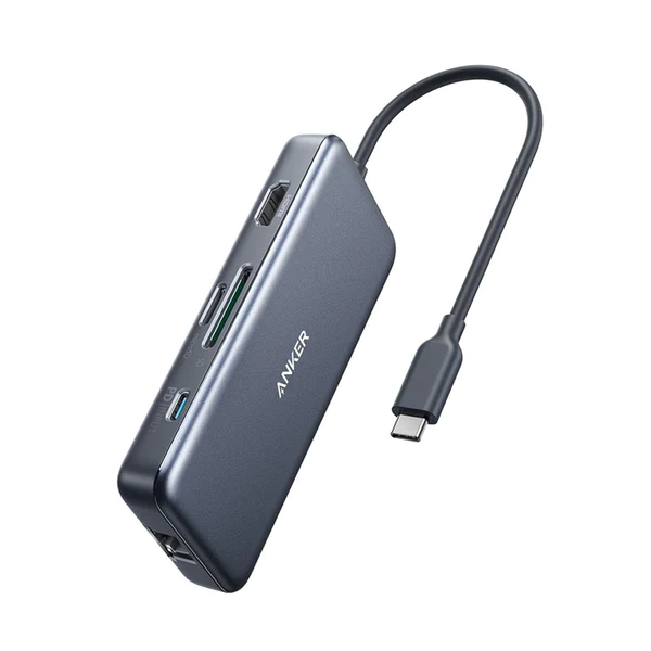 Anker Premium 7-in-1 USB-C Hub (A8352HA1)-Massive Expansion SuperSpeed Transfer Power Delivery Powerful Pass High-Speed, High-Def