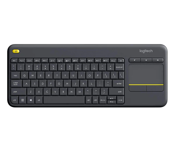 Logitech Wireless Touch Keyboard K400 Plus with Built-in Touchpad HTPC Keyboard for PC-connected TV Windows Android Chrome OS Laptop Tablet