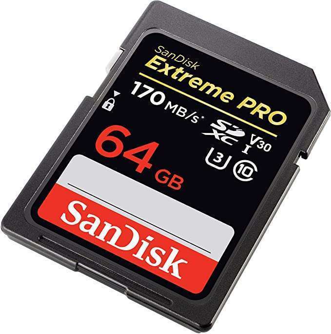SanDisk 64GB Extreme PRO UHS-I SDXC Memory Card-Maximum Read Speed: 300 MB/s Maximum Write Speed: 260 MB/s Minimum Write Speed: 90 MB/s Records 8K, 4K, and Full HD Video Capture Raw Photos and High-Speed Bursts