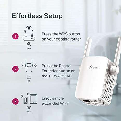 TP-Link TL-WA855RE 300Mbps Wireless N Wall Plugged Range Extender – Boosts your existing Wi-Fi coverage,antennas for faster and more reliable Wi-Fi,Easily expand wireless coverage,Works with Any Wi-Fi Router