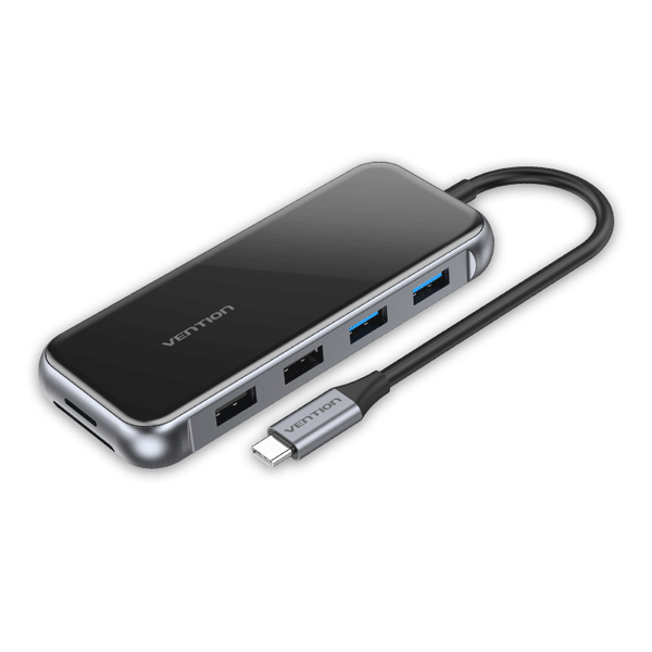 Vention Type C to Multi-Function 10 IN 1 Docking Station (VEN-THOHAH)-Compatible with SDXC, SDHC, SD, Micro SDXC, Micro SD, Micro SDHC etc; PD port support fast charging The RJ45 port support 1000Mbps transmission rate