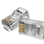Vention CAT.6 UTP RJ45 Modular Plug – 100pcs Pack – VEN-IDDR0-100-Full contact transmission fast: Three-pronged chip, the contacts are tightly combined with the core Gold-plated contacts do not rust: Thick gold-plated terminals, the network speed is still stable for a long time High-quality PC Material: Corrosion-resistant and tough