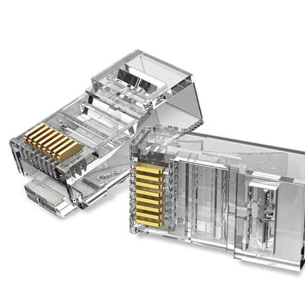 Vention CAT.6 UTP RJ45 Modular Plug – 100pcs Pack – VEN-IDDR0-100-Full contact transmission fast: Three-pronged chip, the contacts are tightly combined with the core Gold-plated contacts do not rust: Thick gold-plated terminals, the network speed is still stable for a long time High-quality PC Material: Corrosion-resistant and tough