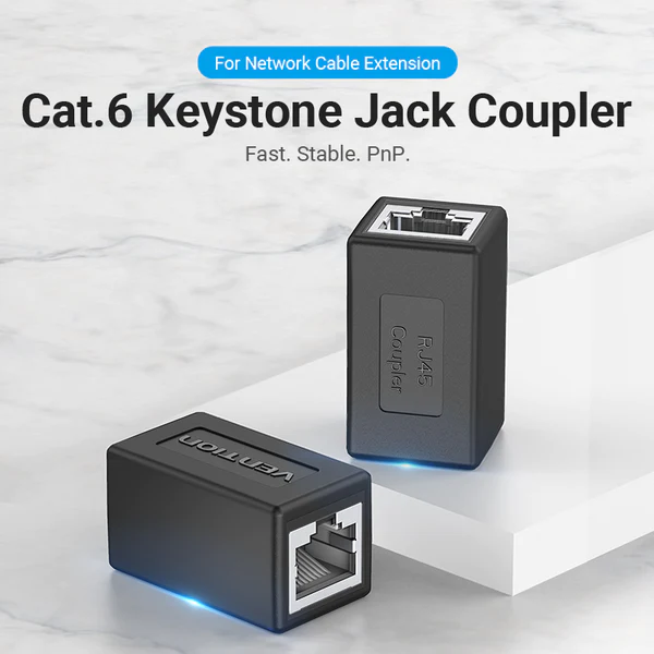 Vention Cat 6 FTP Keystone Jack Coupler (VEN-IPVB0)-Full contact transmission speed Gold-plated contacts Metal Shielding Anti-interference
