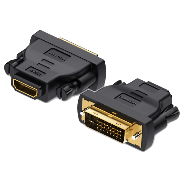 Vention DVI (24+1) Male To HDMI Female Adapter-DVI to HDMI Adapter supports bi-directional transmission and is compatible with DVI(24 1) and DVI(24 5) interface. DVI to HDMI Converter provides 1080P high definition offers you vivid and full color pictures and gives you a wonderful visual experience. DVI Adapter securing nut and gold-plated interface ensure a sturdy connection and durable use as well as stable transmission. HDMI Adapter applicable for desktop, laptop, STB, blue-ray machine, game console and TV.