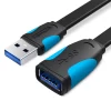 Vention Flat USB 3.0 Extension Cable 3Meter (VAS-A13-B300)-3 Meter long 5Gbps Transmission Super Performance Flexible and Durable