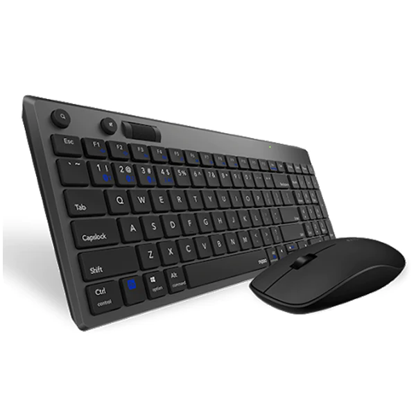 Rapoo 8110M Multi-Mode Wireless Bluetooth Keyboard & Mouse-Wireless Transmission: 2.4 GHz,USB Type: 3.0,Nano USB Receiver: Plug & Play,Nano USB Receiver Storage Compartment,Silent Mouse