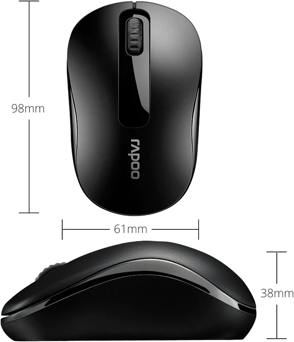 Rapoo M10 Plus 2.4GHz Wireless Optical Mouse-Buttons Life: 3 Million Times Connectivity Technology: Wireless Special Feature: Wireless, Optical Movement Detection Technology: Optical Transmission Mode: 2.4 G Wireless Max. Tracking Speed: inch/s - 30) Max. Resolution: (DPI)- 1000 Max. Working Current(mAh) of Mouse- 30 Working Voltage- 1.5V Transmitted Distance: 10 Meters