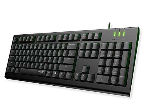 Rapoo NK1800 Spill Resistance USB Keyboard-Keyboard Description: Membrane,Spill-resistant Design,Laser Carved Keycap,Special Feature: Laser,Connectivity Technology: Wired