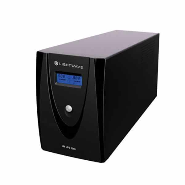 Light Wave LW 3000VA UPS-Cold-start capable,High online efficiency,LCD Status Display,Pure sine wave output on battery,Temperature-compensated battery charging