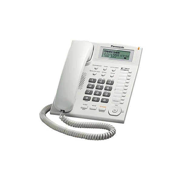 Panasonic KX-TS880MX Single Line Corded Phone-20 one Touch/10 speed Dialer,20 redial Memory/Auto redial,Hands-Free Speakerphone,39cm Long Curl Cord,Programmable Flash Time Setting