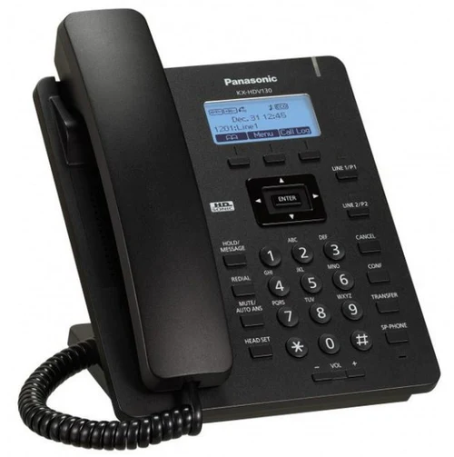 Panasonic KX-HDV130 basic SIP phone-Model number:KX-HDV130,132 x 64 pixel 2.3 inch graphical LCD with backlight,Up to 500 phonebook,3-way conference call support,Plug and Play configuration