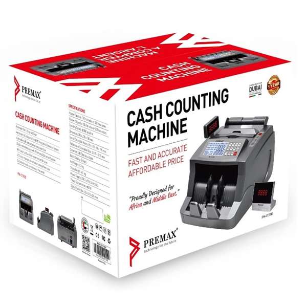 Premax Cash Counting Machine (PM-CC90D)-Hopper & Stacker Capacity: 200 bills,Counting Speed: ≥1000 pcs/min,Counting Display: 4 digits,Batch Display: 3 digits