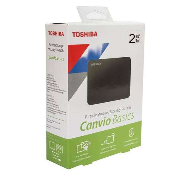 Toshiba 2TB Canvio Basics External Hard Disk Drive (HDTB420EK3AA)-also backwards compatible with USB2.0,Easy Plug & Play operation,Pre-formatted for use with Windows