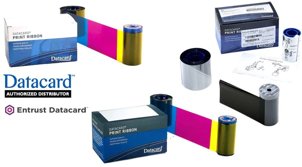Datacard (532000-004) White Monochrome Ribbon-white monochrome ribbon, alcohol cleaning card, and adhesive cleaning sleeve Prints 1500 images per roll