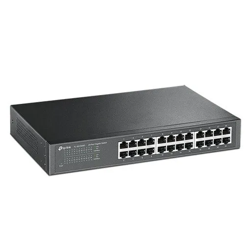 TP-Link TL-SG1024D 24-Port Gigabit Desktop/Rackmount Switch-10/100/1000Mbps ports,saves power consumption,Plug & play design