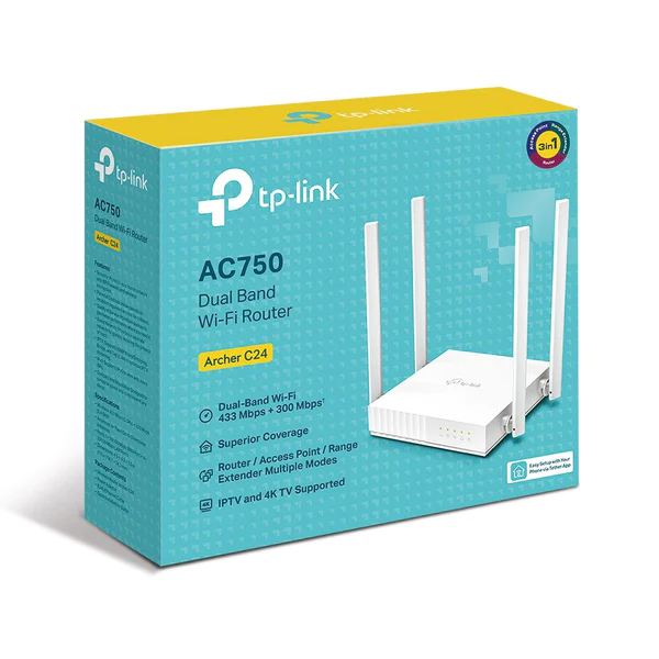 TP-Link Archer C24-AC750 wireless Dual Band Router (TL-ARCHER-C24)