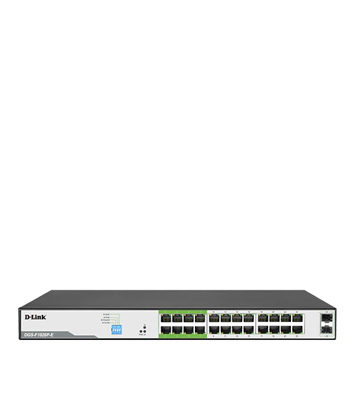 D-Link DGS-F1026P 24-Port 1000Mbps PoE Switch with 2 SFP Ports 250 Meter support