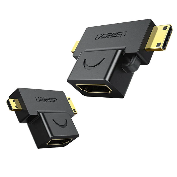 UGREEN Micro HDMI Male + Mini HDMI Male to HDMI Female Adapter–HD129