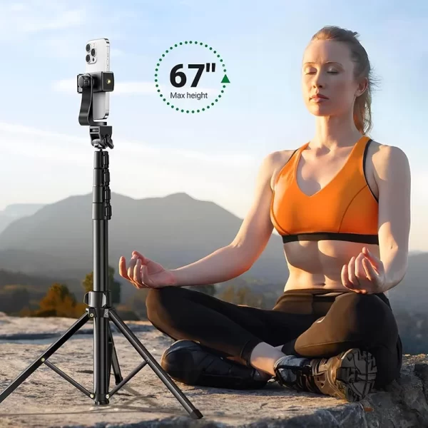 UGREEN Selfie Stick Tripod with Bluetooth Remote Control – 1.8m – Black (LP680)