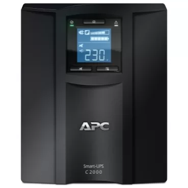 APC Smart-UPS C, Line Interactive, 2000VA, Tower, 230V, 6x IEC C13+1x IEC C19 outlets, USB and Serial communication, AVR, Graphic LCD