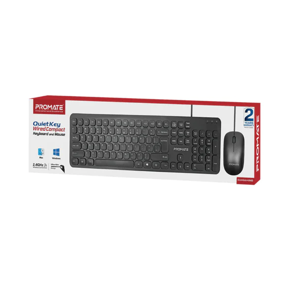 Promate Combo-KM2 Wired Keyboard and Mouse Combo