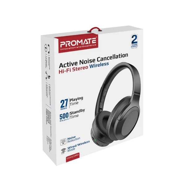 Promate Concord ANC Headphones High-Fidelity Stereo Wireless