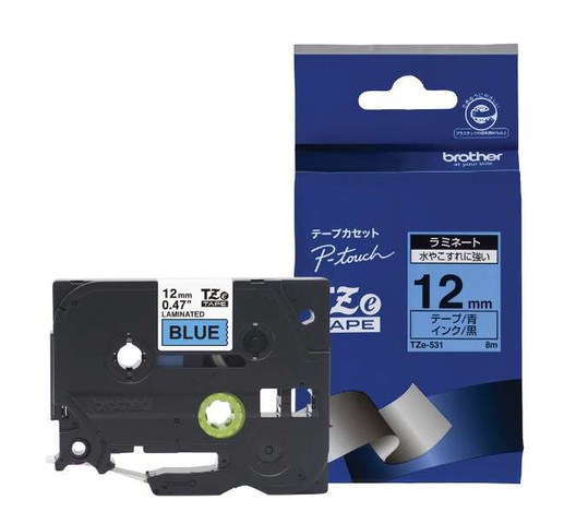 Brother TZE-531 12mm Original Black on Blue Label Printer Tape