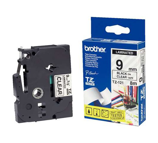 Brother TZe-621 9mm Original Black on Yelow Label Printer Tape
