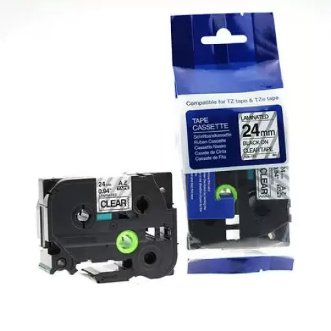 Brother TZE-151 24mm Original Black on Clear Label Printer Tape