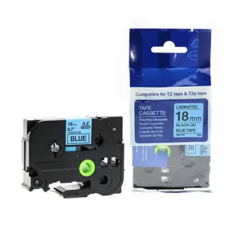 Brother TZE-541 18mm Original Black on Blue Label Printer Tape