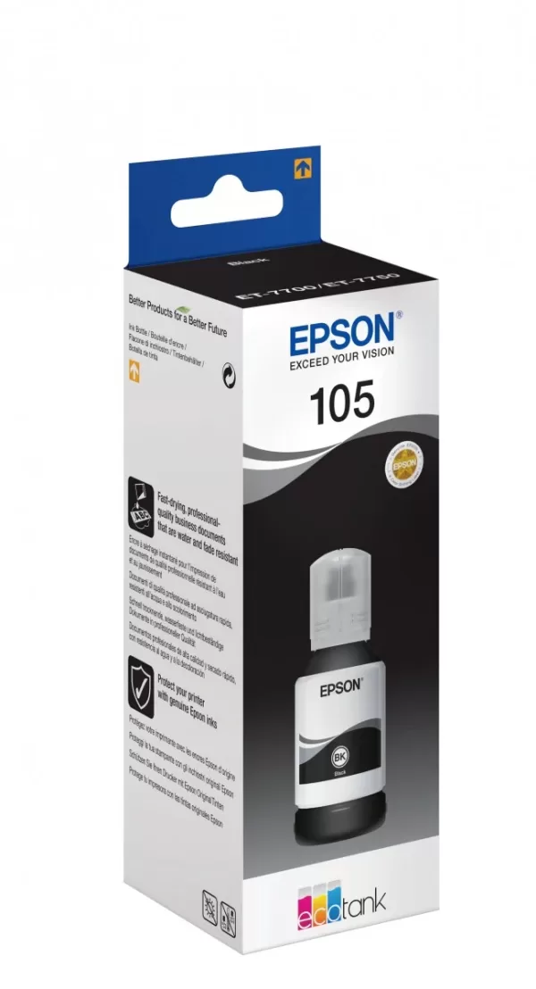 Epson 105 Original EcoTank Pigment Black Ink Bottle (C13T00Q140)