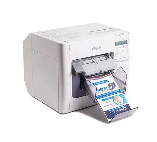 Epson TM-C3500 Original Desktop Inkjet Printer, Color, Label Print, Ethernet, USB, With Cutter, White