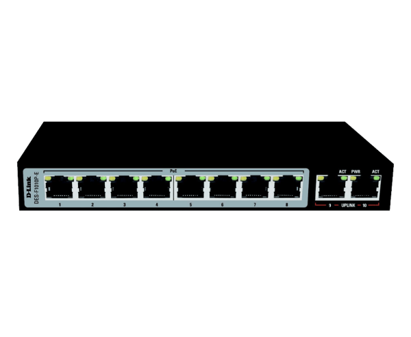  D-Link DES-F1010P-E/B 10-port Long Range PoE Switch