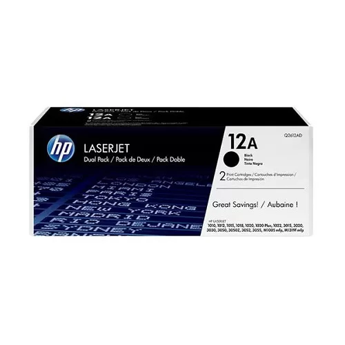 HP 12A Black Toner Original Laser Cartridge (Q2612A)