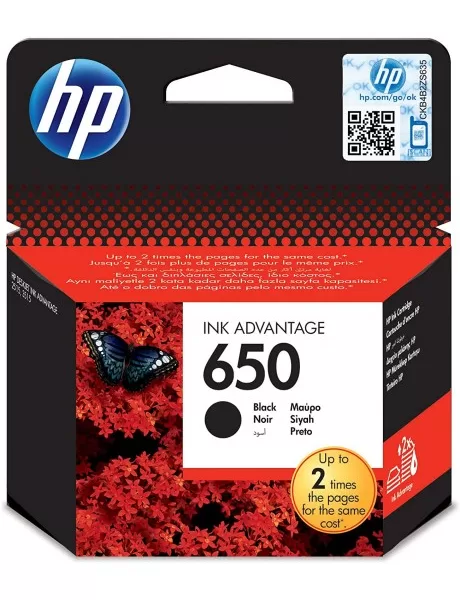 HP 650 Black Original Ink Advantage Cartridge