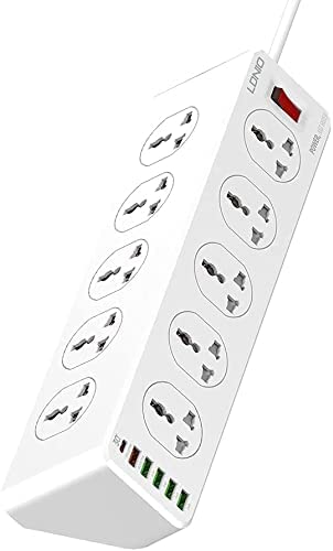 LDNIO SC10610 10 Way Surge protector with 6 USB Ports 30W PD+QC