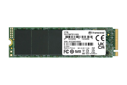 Transcend 1TB M.2 2280,PCIe Gen3x4, M-Key, 3D TLC, DRAM-less SSD