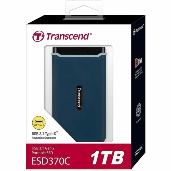 Transcend 1TB SSD USB 3.1 Gen 2 USB Type-C Portable SSD Solid State Drive (ESD370C)