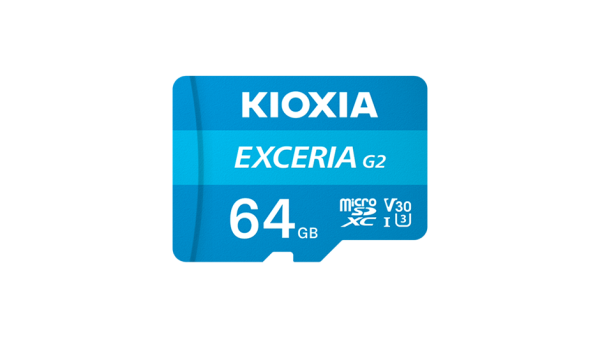 Kioxia Exceria G2 64GB MicroSDHC, UHS-I, Up To 100MB/s Read 50MB/s Write C10