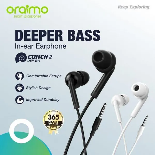 Oraimo Conch 2 Stylish Deeper Bass In-ear Earphone