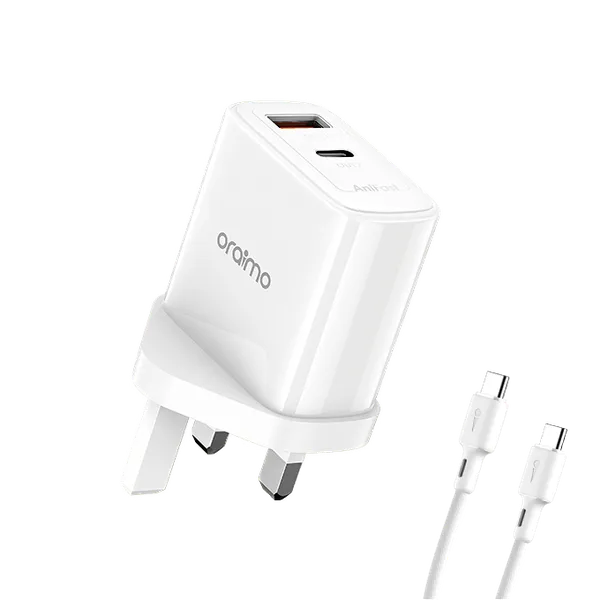 Oraimo PowerGaN 45 45W Fast Charging Charger Kit with Type-C to Type-C Cable -(OCW-U102D-CC55)