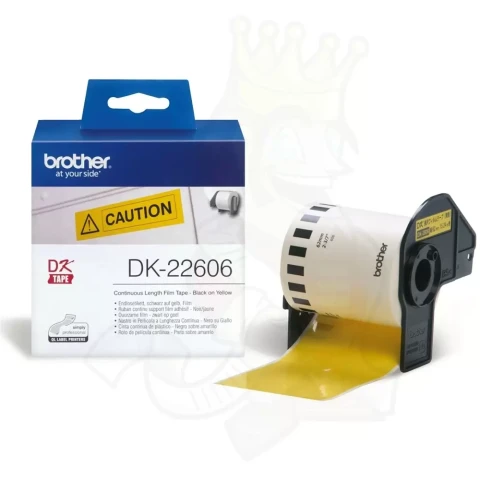 Brother DK-22606 62mm Original Black on Yellow Tape