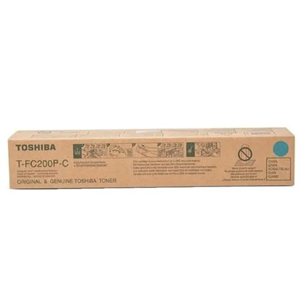 TOSHIBA T-FC200 Cyan Original Toner Cartridge, T-FC200P-C