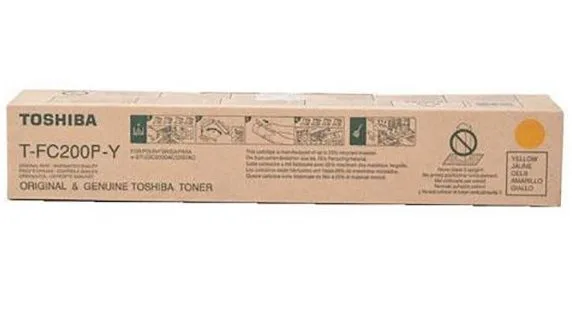 TOSHIBA T-FC200P-Y-M Yellow Toner Cartridge for e-STUDIO 2000AC, 2500AC