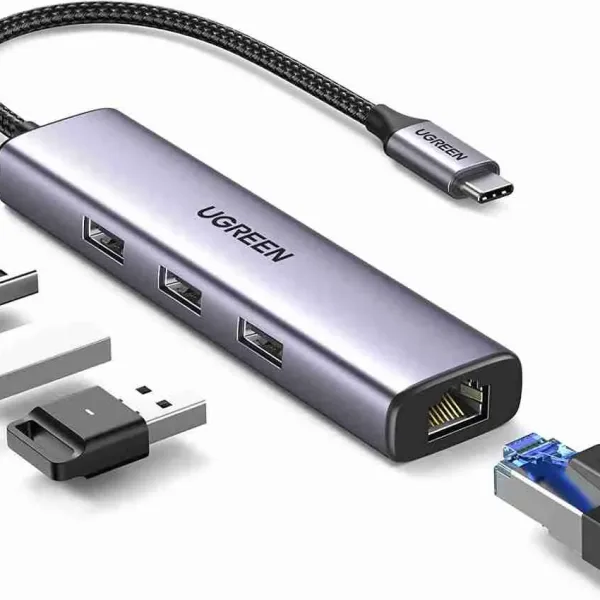 UGREEN CM475 USB-C to USB 3.0 Hub (3 Ports) + Gigabit Ethernet – UG-60600