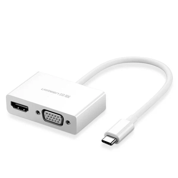 UGREEN MM123 USB USB-C to HDMI + VGA Converter – White 