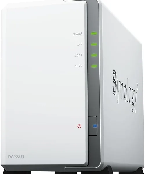 Synology DS223j 2-Bay Diskstation NAS (Network Access Storage) Realtek RTD1619B 4-Core 1.7 GHz 1GB DDR4 Ram 1xRJ-45 1GbE LAN-Port